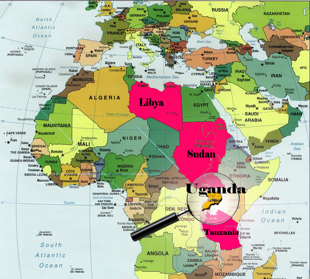 Where is Uganda? Where is Uganda located? Uganda on world.